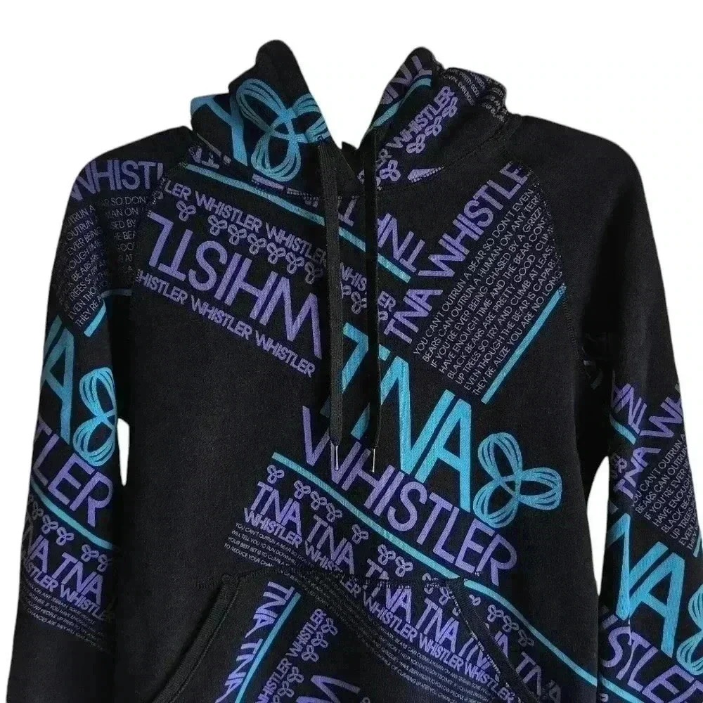 Aritzia TNA hoodie cotton blend sweatshirt Whistler ski snowboard black  wm L